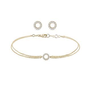 DIAMANTSCHMUCKSET MIT KREISMOTIV IN GELBGOLD - SCHMUCK SETS DIAMANT - SCHMUCK