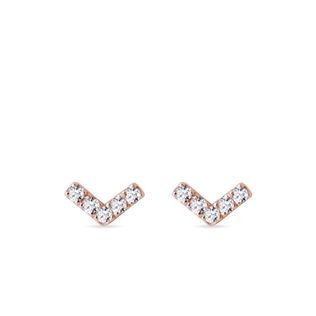 DIAMANTOVÉ NÁUŠNICE Z RŮŽOVÉHO ZLATA - DIAMANTOVÉ NÁUŠNICE - NÁUŠNICE