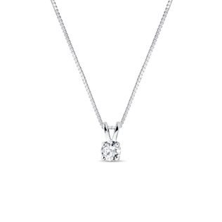 COLLIER EN OR BLANC 14 CT AVEC BRILLANT - COLLIERS AVEC DIAMANTS - COLLIERS