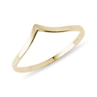 BAGUE DE FIANÇAILLES MINIMALISTE EN OR JAUNE - BAGUES EN DIAMANT - BAGUES