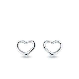 BOUCLES D'OREILLES EN OR BLANC EN FORME DE CŒUR - BOUCLES D'OREILLES EN OR BLANC - BOUCLES D'OREILLES
