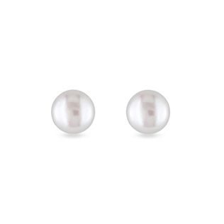 PEARL STUD EARRINGS IN ROSE GOLD - PEARL EARRINGS - PEARL JEWELRY