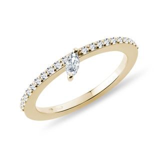 MARQUISE DIAMOND GOLD RING - DIAMOND ENGAGEMENT RINGS - ENGAGEMENT RINGS