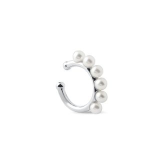 PERLENOHRRINGE AUS 14 KT WEISSGOLD - EAR CUFFS - OHRRINGE