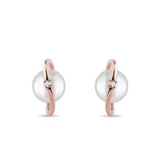 ORIGINAL FRESHWATER PEARL EARRINGS IN ROSE GOLD - PEARL EARRINGS - PEARL JEWELRY