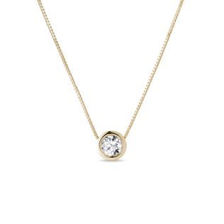 YELLOW GOLD NECKLACE WITH DIAMOND - DIAMOND NECKLACES - NECKLACES