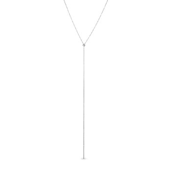 Necklace with Bezel Diamond in White Gold | KLENOTA