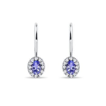 Boucles D'oreilles Argent Sterling 925 Avec Tanzanite 1.9 Carat - 7x5 Mm Ovale - Neuf