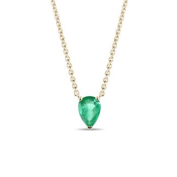 Emerald necklace in yellow gold | KLENOTA