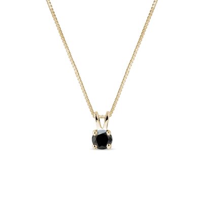 Zlatý náhrdelník s černým diamantem | KLENOTA