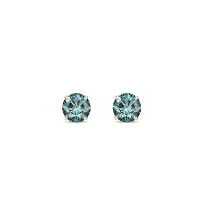 Boucles d'oreilles diamants bleus et or jaune | KLENOTA