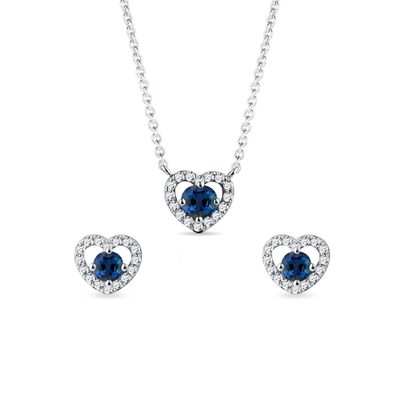 Sapphire Necklace with Diamonds in White Gold KLENOTA