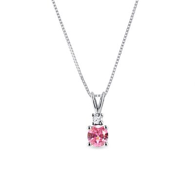 Pink Sapphire Necklace in Rose Gold KLENOTA