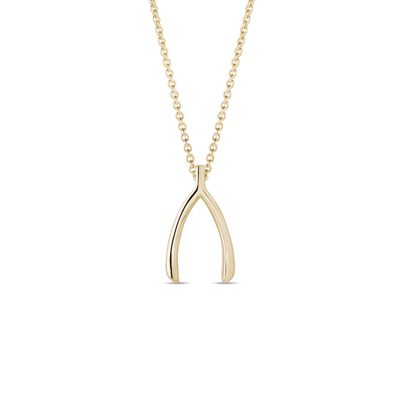 Gold Wishbone Necklace - The Crafted Sparrow