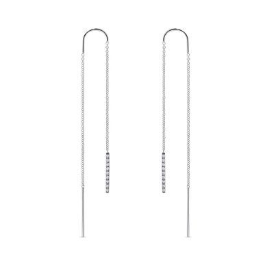 Diamond clearance thread earrings