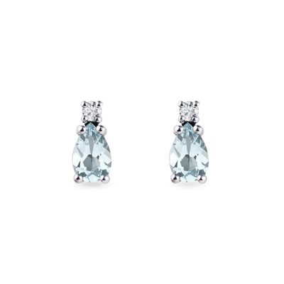 Emerald Cut Aquamarine & Diamond Red Carpet Earrings - Raven Fine Jewelers
