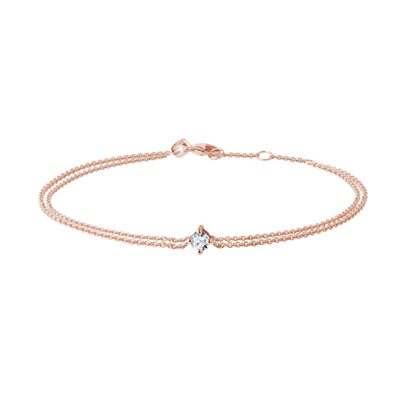 Diamond bracelet in rose gold | KLENOTA