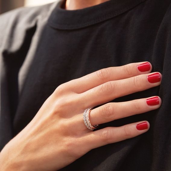 An engagement and a wedding ring - a perfectly matched pair