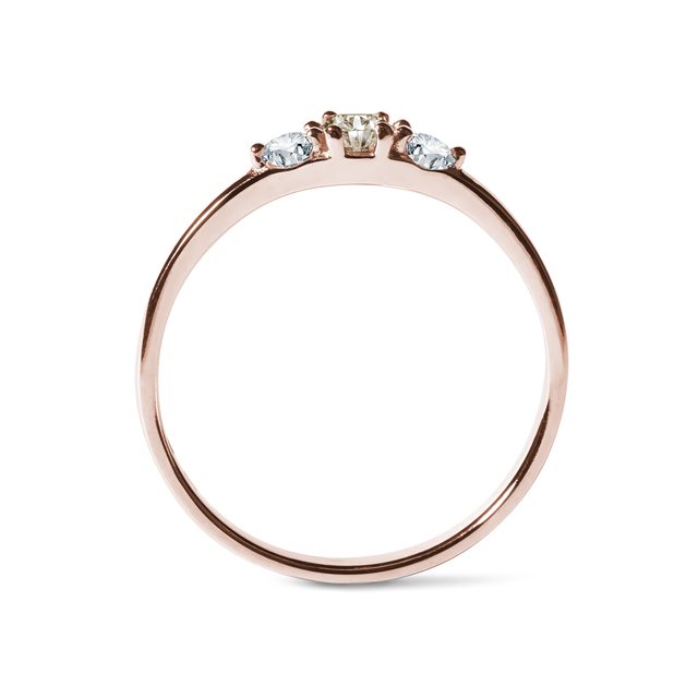 CHAMPAGNE AND WHITE DIAMOND RING IN ROSE GOLD - FANCY DIAMOND ENGAGEMENT RINGS - 