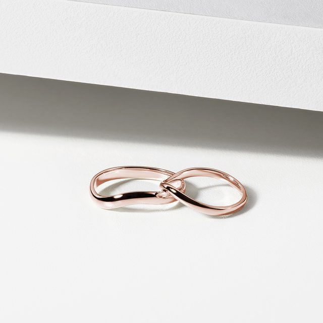 WAVE RING AUS 14KT ROSÉGOLD - RINGE ROSÉGOLD - 
