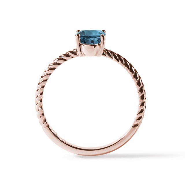 OVAL LONDON TOPAZ ROSE GOLD RING - TOPAZ RINGS - 