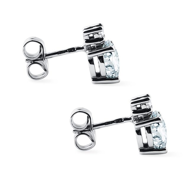 WEISSGOLD-OHRRINGE MIT OVALEM AQUAMARIN - OHRRINGE AQUAMARIN - 