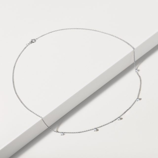 ELEGANT LAB GROWN DIAMOND NECKLACE IN WHITE GOLD - DIAMOND NECKLACES - 