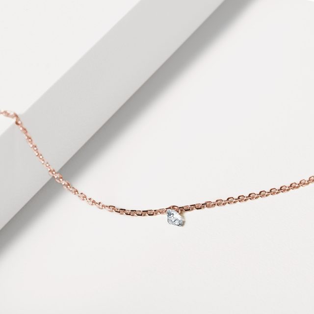 BRACELET EN OR ROSE ET DIAMANT DE SYNTHÈSE PERCÉ - BRACELETS AVEC DIAMANTS - 