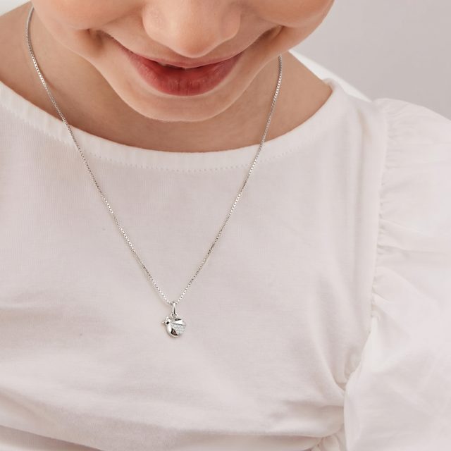 MARIENKÄFER-ANHÄNGER FÜR KINDER MIT DIAMANTEN IN WEISSGOLD - KINDER ANHÄNGER - 