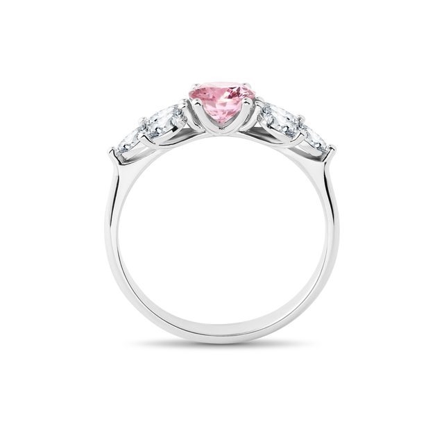 WHITE GOLD PINK DIAMOND ENGAGEMENT RING - RINGS WITH LAB-GROWN DIAMONDS - 