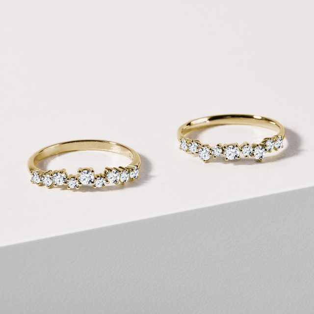 ALLIANCE EN OR JAUNE AVEC DIAMANT - ALLIANCES DE MARIAGE FEMMES - 