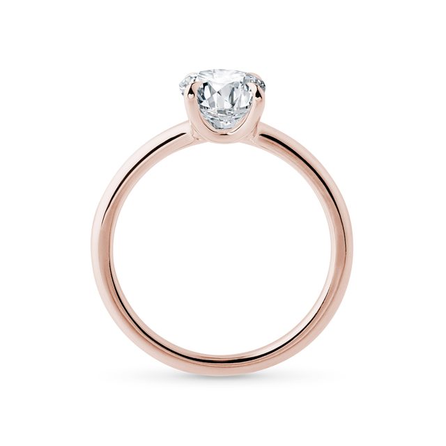 ROSE GOLD 1.5 CARAT OVAL DIAMOND RING - RINGS WITH LAB-GROWN DIAMONDS - 