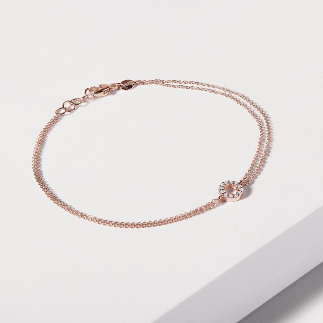 BRACELET RAFFINÉ EN OR ROSE AVEC DIAMANTS - BRACELETS AVEC DIAMANTS - 