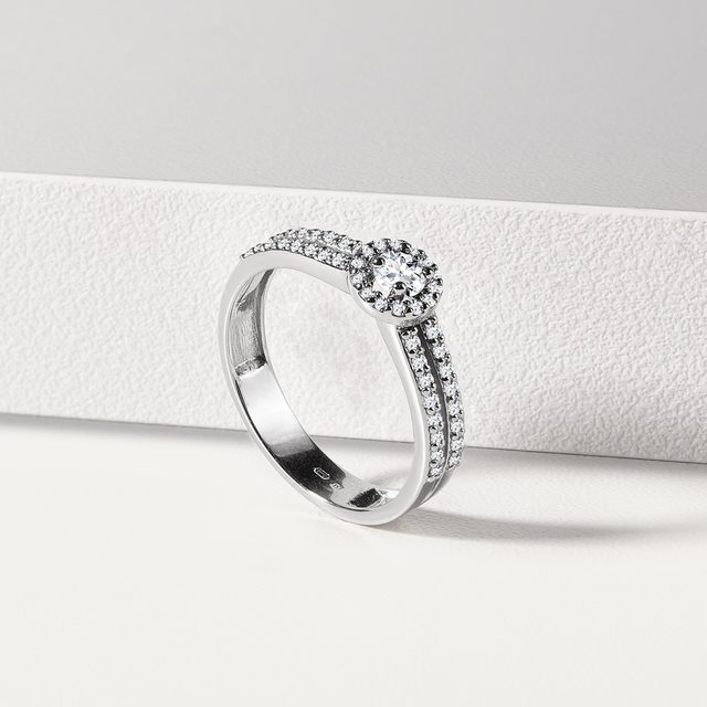 VERLOBUNGSRING AUS GOLD MIT DIAMANT - VERLOBUNGSRINGE DIAMANTEN - 