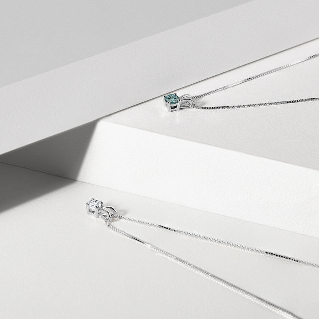ANHÄNGER MIT BLAUEM DIAMANTEN AUS WEISSGOLD - ANHÄNGER - 