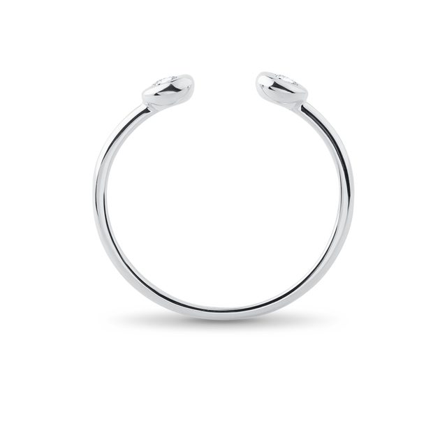 OTWARTY PIERŚCIONEK Z DIAMENTAMI W PEŁNEJ OPRAWIE W BIAŁYM ZŁOCIE - PIERŚCIONKI Z DIAMENTAMI - 