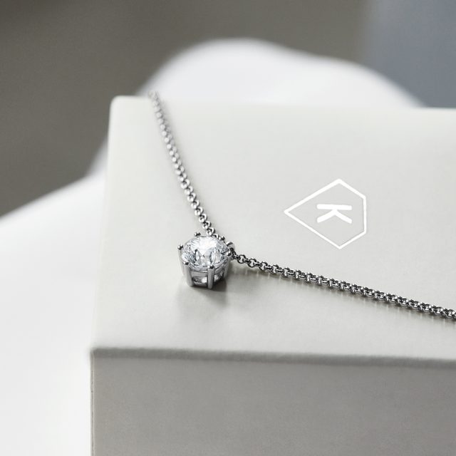 1 CT DIAMANTANHÄNGER IN WEISSGOLD - KETTEN MIT DIAMANTEN - 