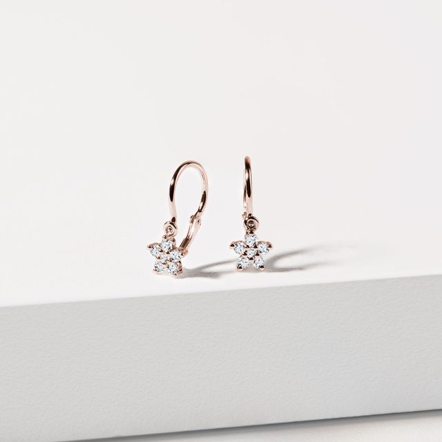 CHILDREN'S ZIRCONIA STAR EARRINGS IN ROSE GOLD - CHILDREN'S EARRINGS - 