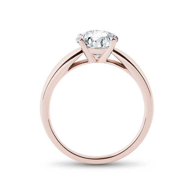 BAGUE DE FIANÇAILLES AVEC DIAMANT DE 1,50 CT EN OR ROSE - BAGUES AVEC DIAMANTS DE SYNTHÈSE - 