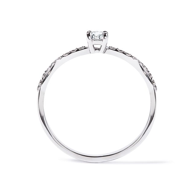 BAGUE D'OR BLANC AVEC DIAMANTS MOTIF INFINITÉ - BAGUES DE FIANÇAILLES EN DIAMANT - 