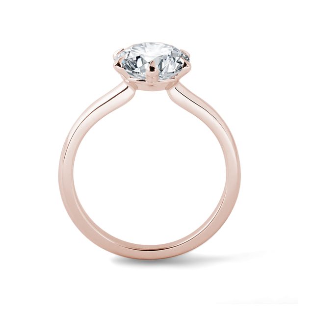 LUXUSNÝ PRSTEŇ Z RUŽOVÉHO ZLATA S LAB GROWN BRILIANTOM - PRSTENE S LAB-GROWN DIAMANTMI - 