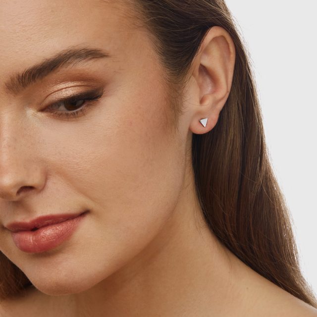 DREIECKIGE OHRRINGE IN WEISSGOLD - OHRRINGE WEISSGOLD - 