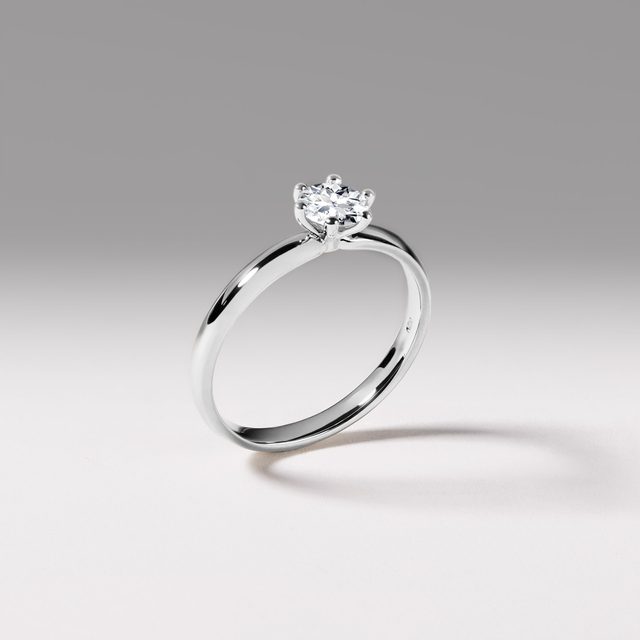 0,5CT DIAMANTVERLOBUNGSRING IN WEISSGOLD - VERLOBUNGSRINGE MIT BRILLANT - 