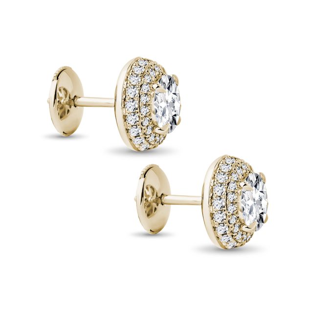 HALO-OHRSTECKER MIT LABORDIAMANTEN IN GELBGOLD - OHRSTECKER DIAMANT - 