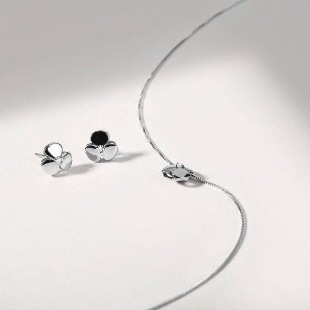 BLUMEN HALSKETTE MIT DIAMANT - KETTEN MIT DIAMANTEN - 