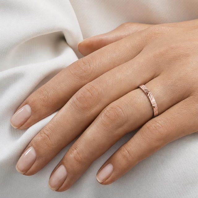 DAMENEHERING MIT GRAVUR IN ROSÉGOLD - RINGE ROSÉGOLD - 