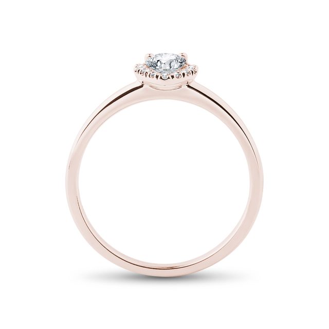 DIAMOND HEART RING IN 14K ROSE GOLD - DIAMOND ENGAGEMENT RINGS - 
