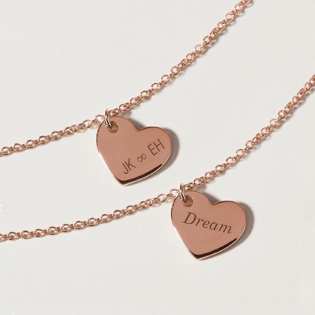 HEART PENDANT MADE OF ROSE GOLD - ROSE GOLD NECKLACES - 