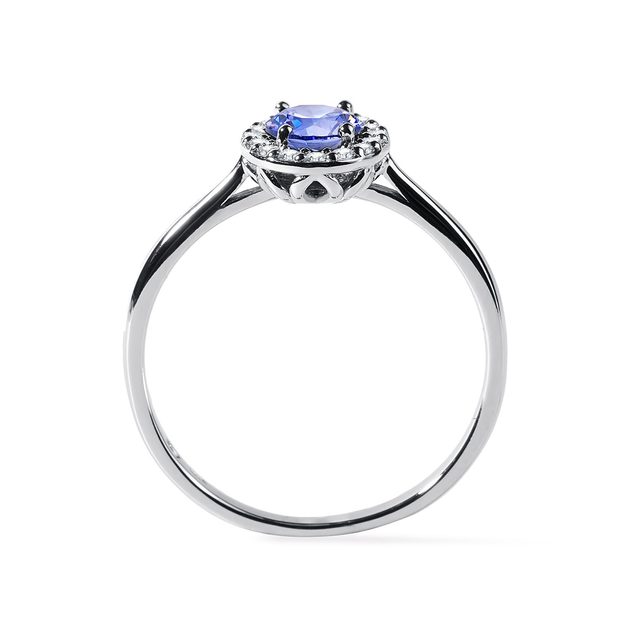 GOLDRING MIT TANSANIT UND DIAMANTEN - RINGE TANSANIT - 