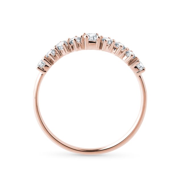 BAGUE DE MARIAGE MODERNE EN OR ROSE AVEC DIAMANTS - ALLIANCES DE MARIAGE FEMMES - 